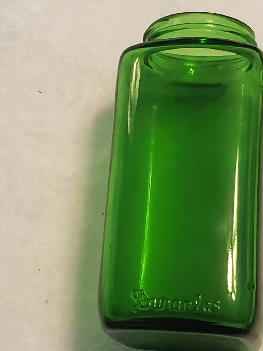 Vintage Duraglass green glass 6 ounce jar EUC!